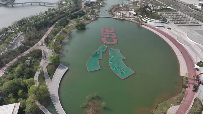 霸河东路湿地公园绿化环境西安房地产绿化