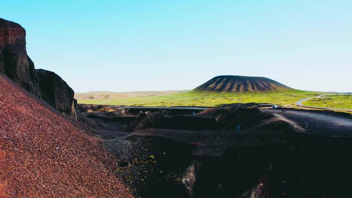 4K航拍内蒙乌兰哈达火山口