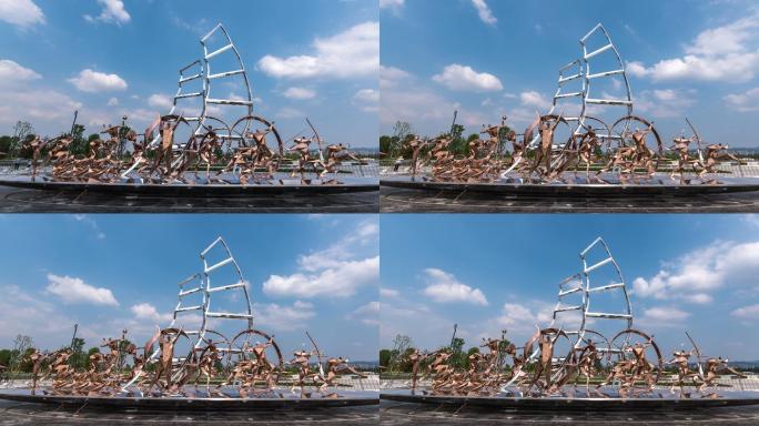 东安湖公园帆船运动员雕塑