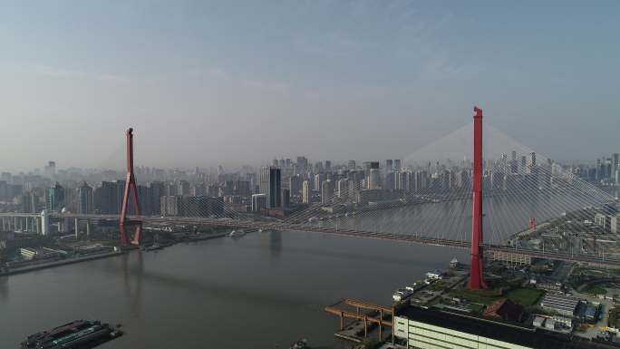 杨浦大桥纯侧面 上海疫情 空城素材