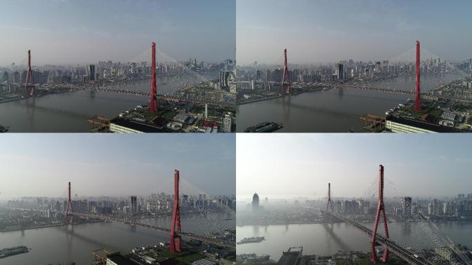 杨浦大桥纯侧面 上海疫情 空城素材