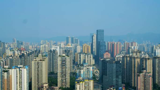 实拍重庆城市高楼全景