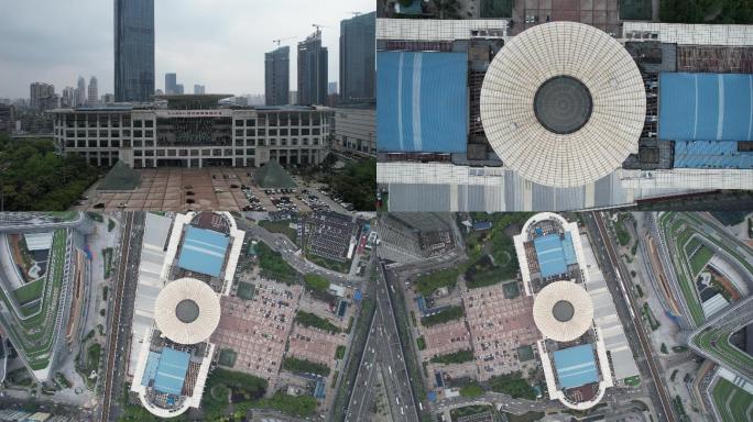 武汉国际会展中心4k航拍视频素材