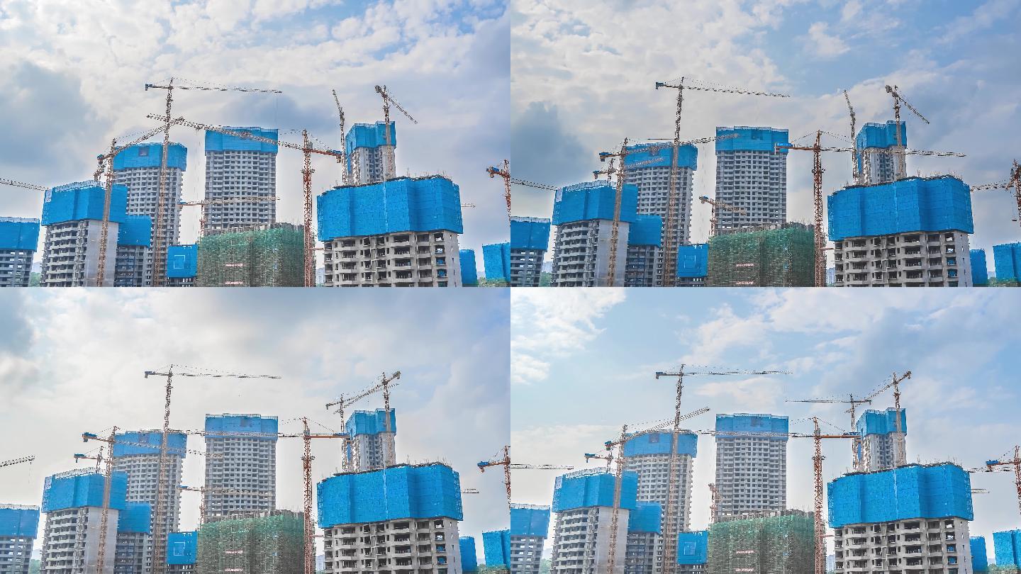4K工地塔吊延时建筑施工房地产基建工程