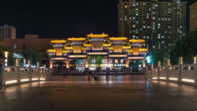 平安公园延时安平夜景延时安平宣传片素材