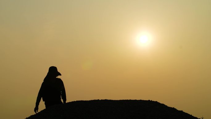 爬山 旅游 看夕阳 户外运动