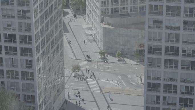 4K原创实拍城市空镜 行人过马路