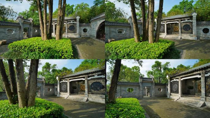 中式古代园林庭院