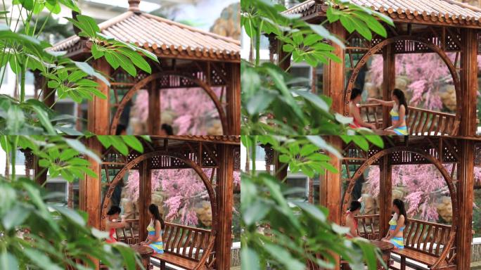 温泉度假村休闲养生素材