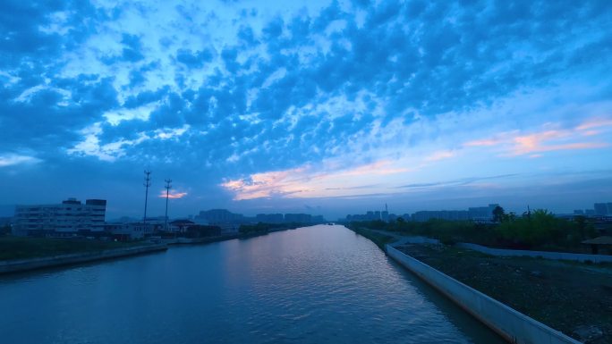 京杭运河日落延时