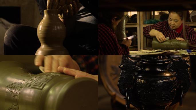 黑陶陶器制作过程