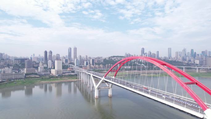 重庆菜园坝大桥4K航拍