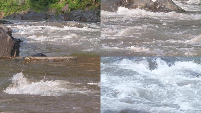 牛栏江湍急的流水经过山村溪水水流A017