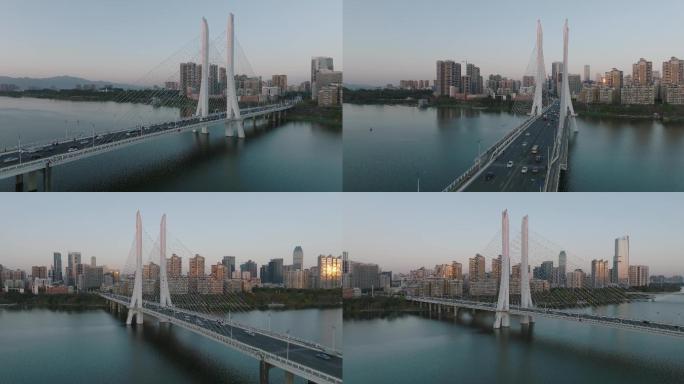 4K惠州惠城区合生大桥黄昏航拍