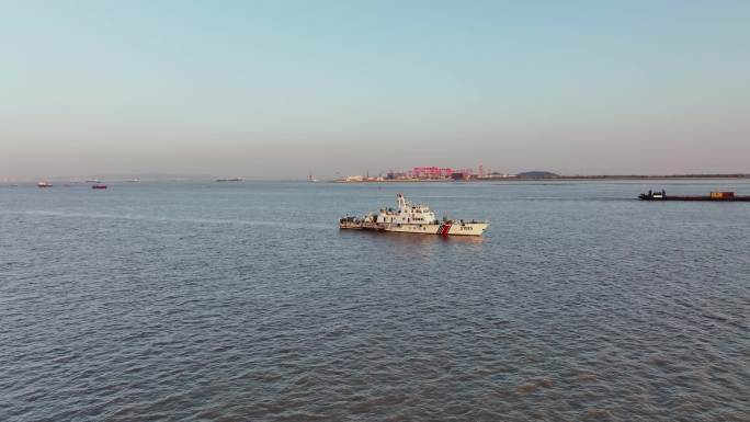 4K航拍中国海警渔政执法船巡逻