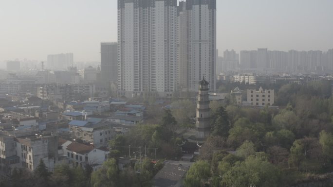 4K-Log-航拍安徽阜阳文峰塔