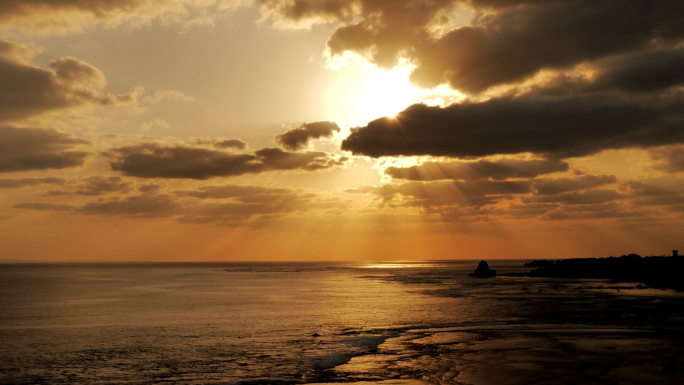 海上落日黄昏夕阳西下落日余晖唯美空境