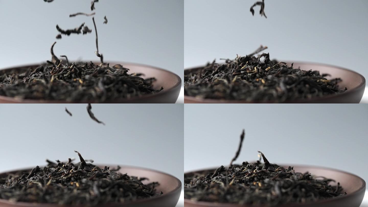 升格拍摄撒落生态有机安徽祁门红茶泡茶视频