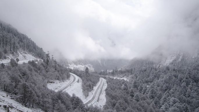 雪景延时 公路