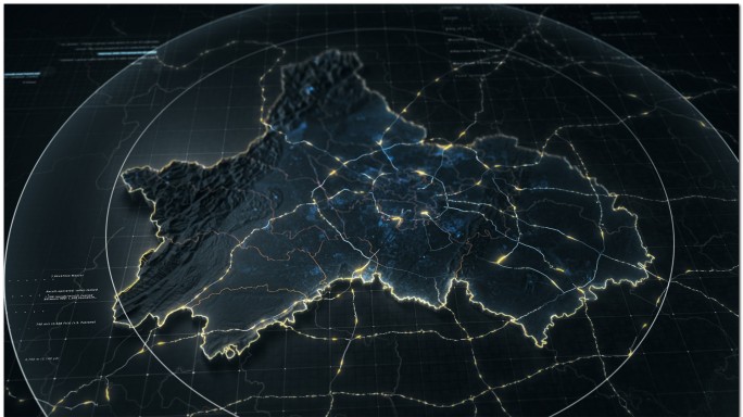 高端暗色科技感地产区位地图