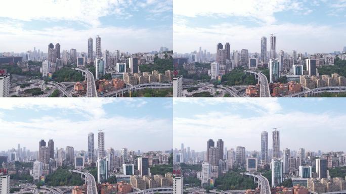 重庆菜园坝大桥4K航拍变焦
