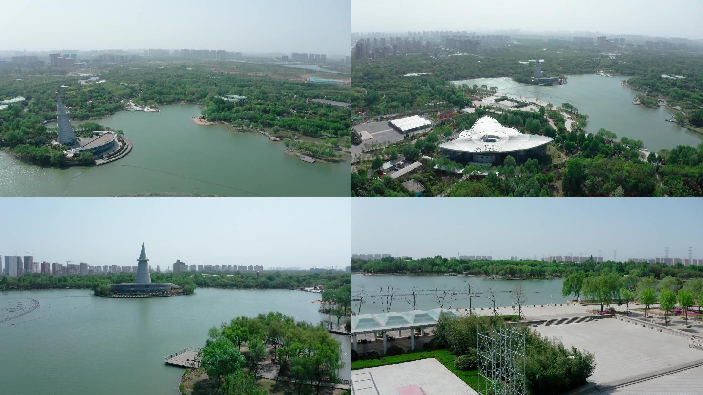 郑州绿博园湿地公园4k航拍