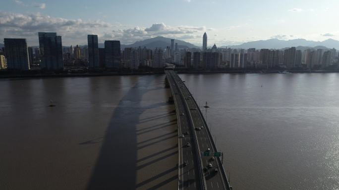 温州瓯越大桥及市区航拍2
