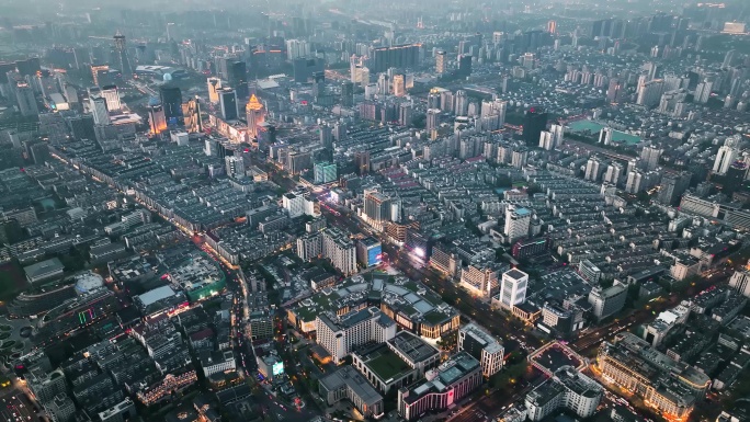 航拍  延安路西湖夜景