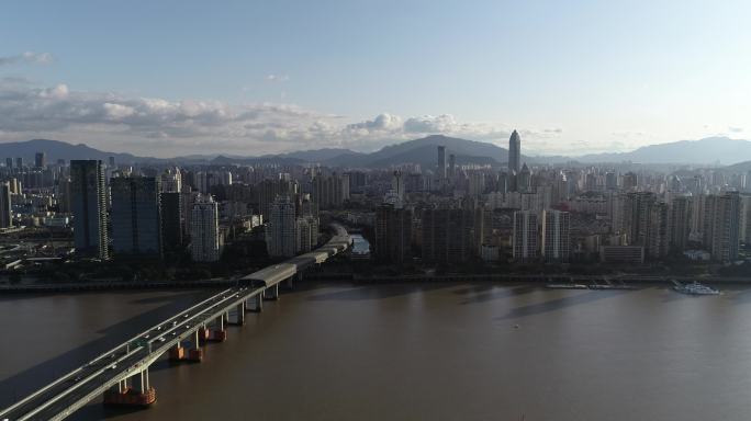 温州瓯越大桥及市区航拍7横飞
