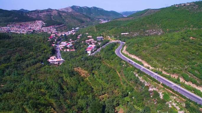 乡间道路盘山路济南南部山区路乡村振兴道路