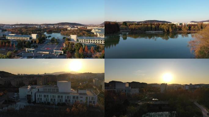 南京工业职业技术大学大气夕阳4K航拍