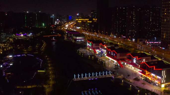 湖南长沙溪悦荟圭塘河湖南风光湖南长沙夜景