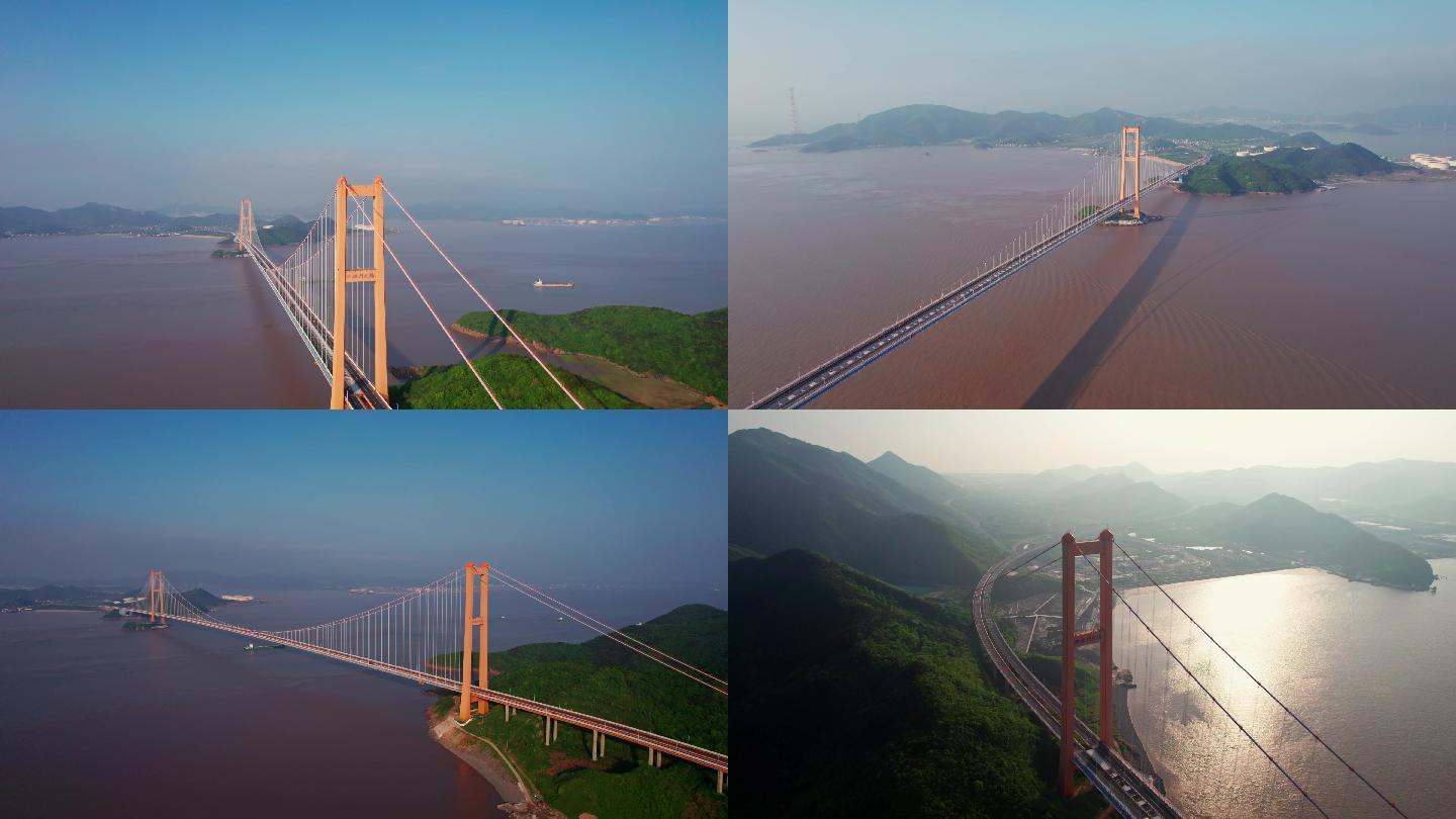 浙江舟山西堠门大桥航拍