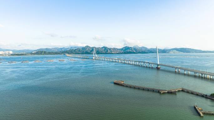 4K深圳湾大桥航拍延时摄影