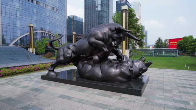 金融股票牛市雕塑雕像5K