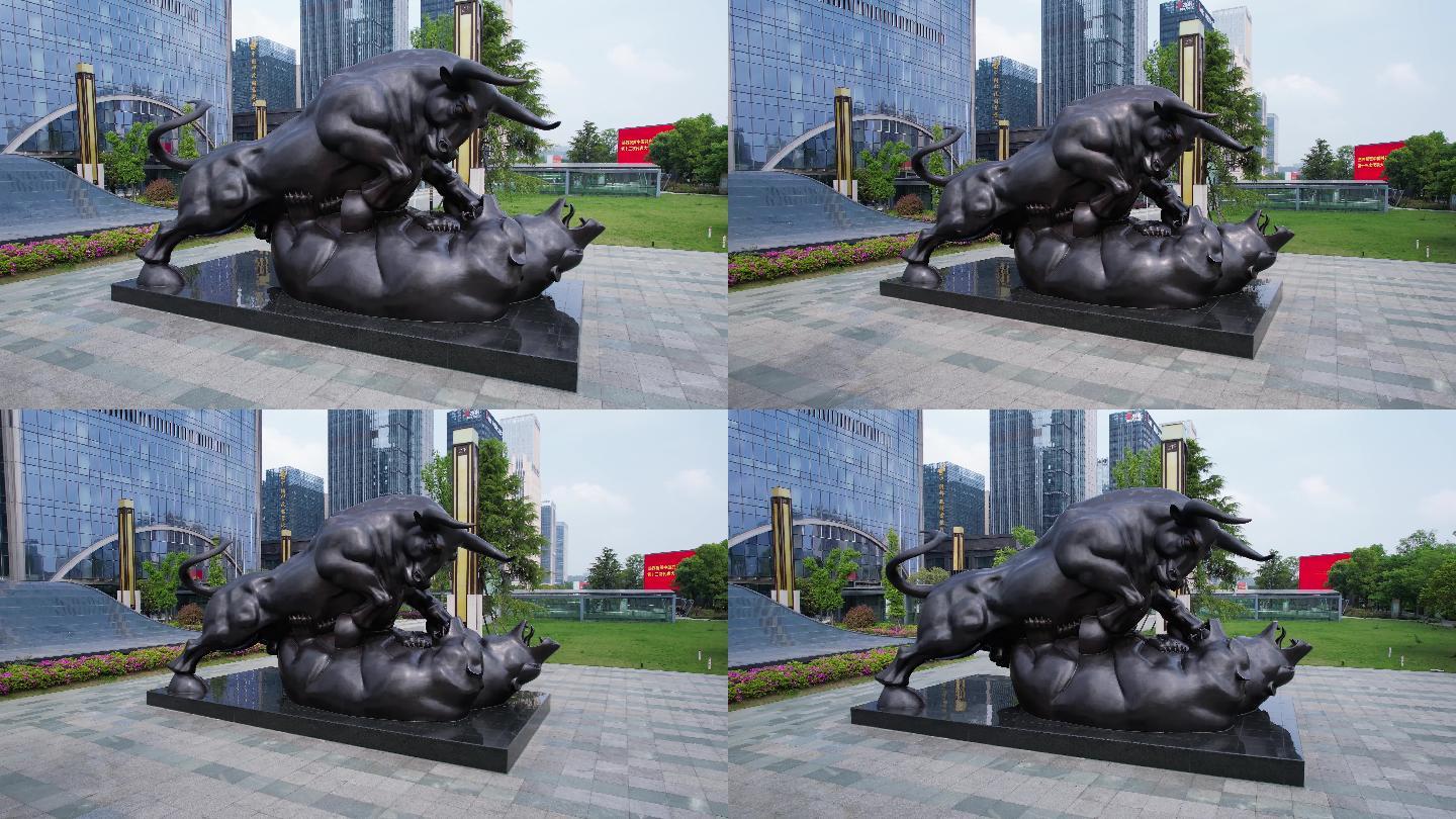 金融股票牛市雕塑雕像5K