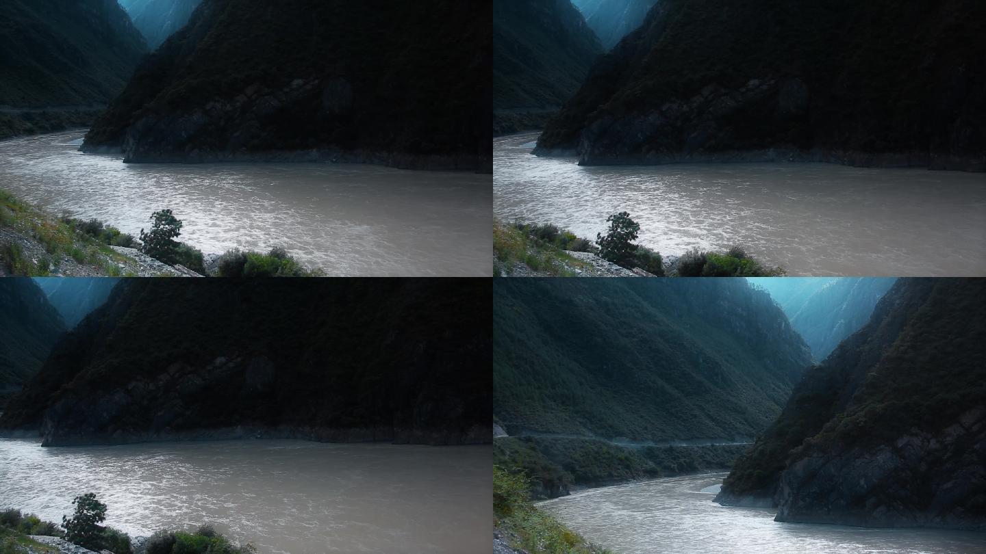 江河视频云南境内江河上游湍急水流高山峡谷