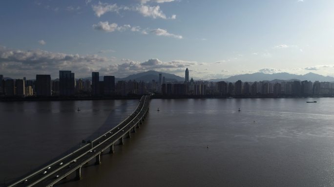温州瓯越大桥及市区航拍1