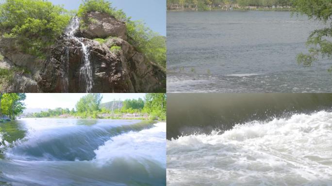 永定河 湿地 河水 浪涛 绿水青山