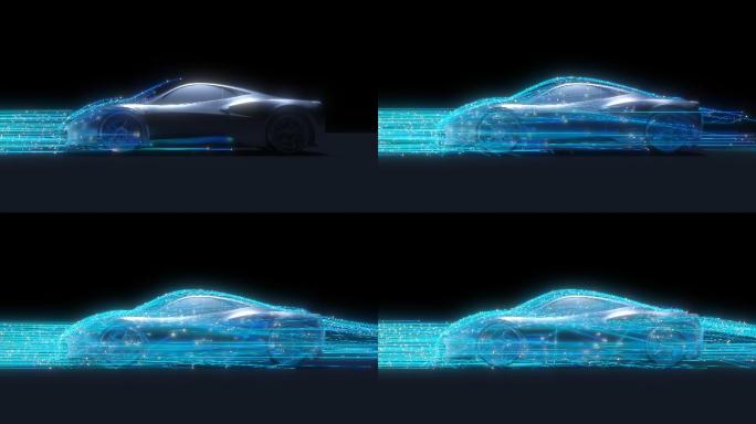 4K 汽车 光线 线条 蓝色 科技 未来