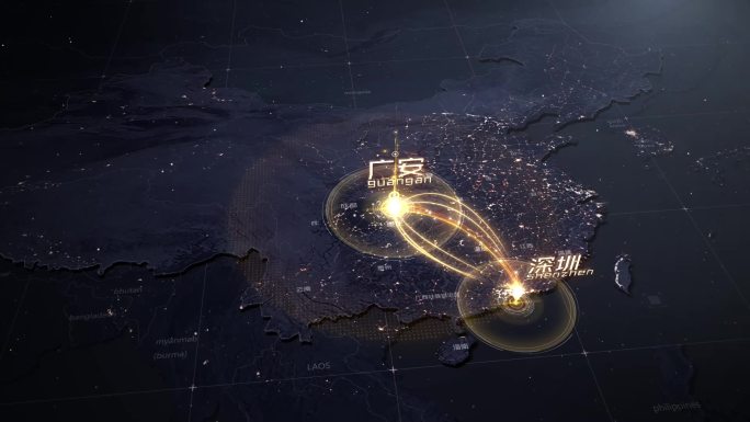 【原创】大气卫星中国地图区位两地辐射连接