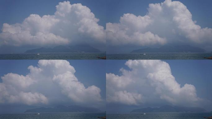 海面晴空蓝天白云 云朵延时 动态云朵