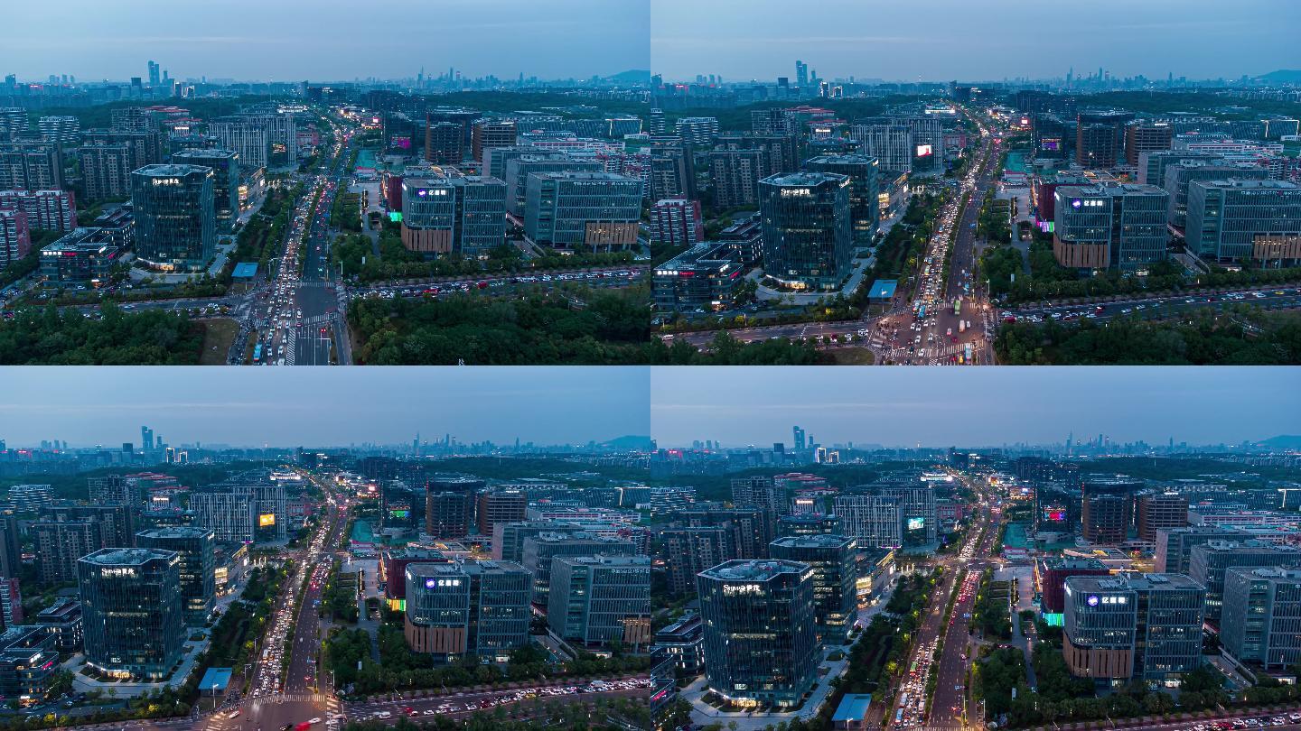 南京雨花软件园夜景延时