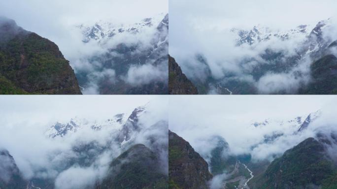 高山云雾雪山