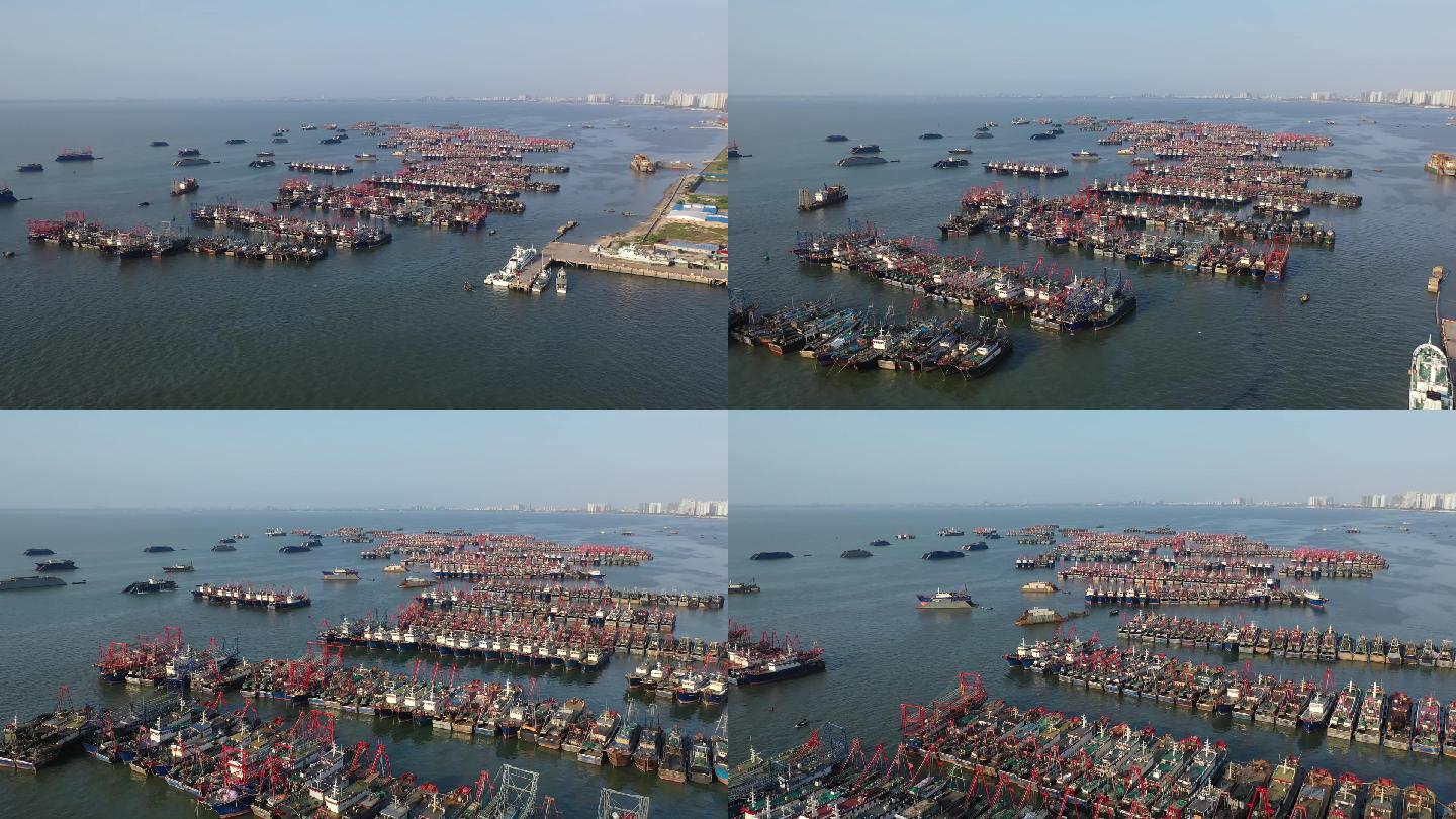 广西北海市海港渔港船舶航行自然风光航拍