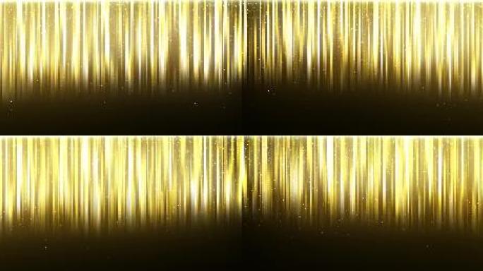 6K宽屏金色线条光线光条粒子线条瀑布背景