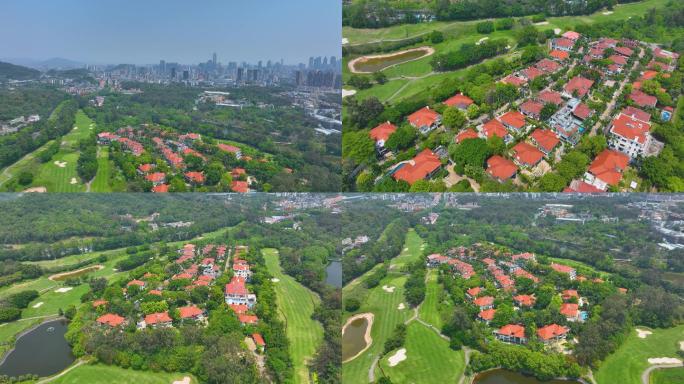 广州麓湖名轩别墅航拍视频素材4K御三
