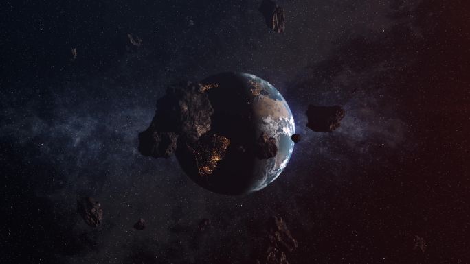 地球上的小行星雨行星撞击地球