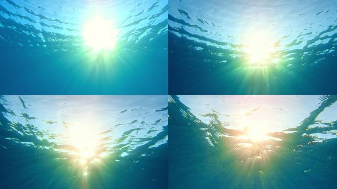 水下拍摄：海边日落
