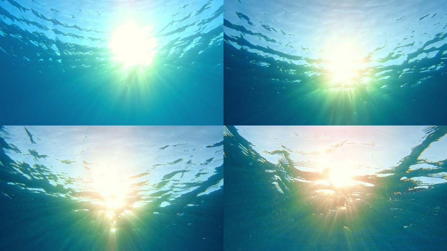 水下拍摄：海边日落